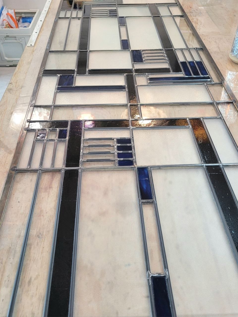 custom stained glass completed 스테인드글라스 주문제작 완성 패널 세척 유리 인테리어 유리와 URiWa