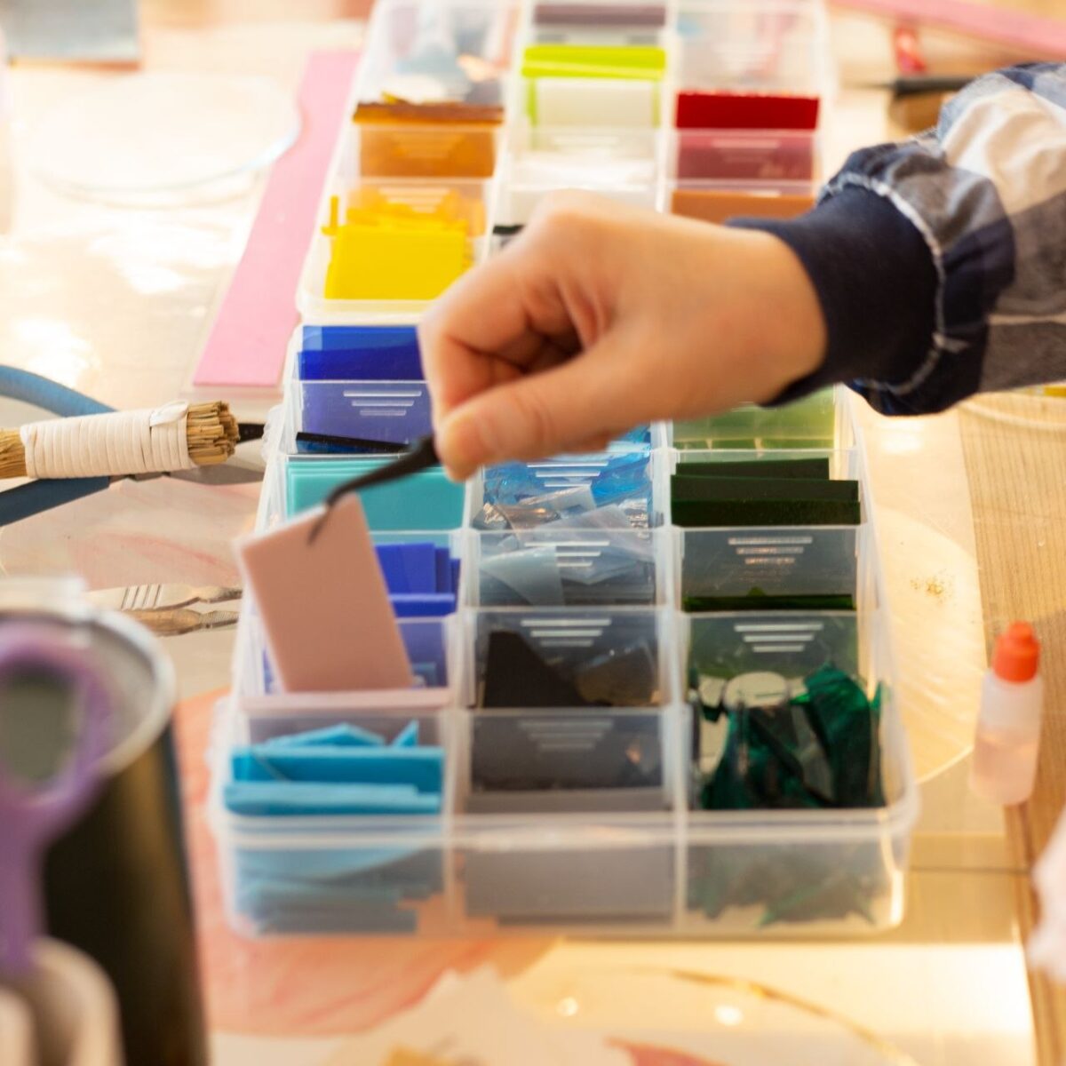 퓨징 킬른 1주차 컬러유리 선택 유리와 URiWa