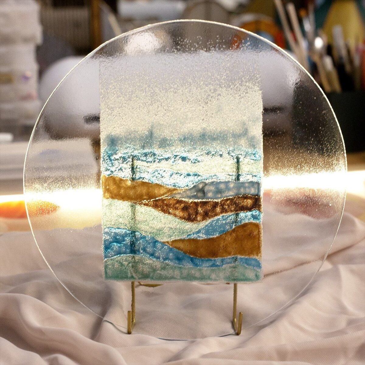 퓨징 킬른 4주차 파우더 접시 | 프릿 파우더 기법 전기가마 | URiWa